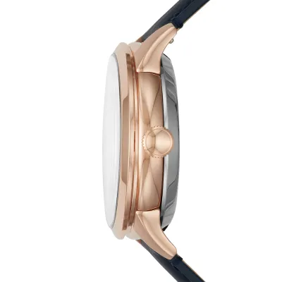 Fossil Townsman Automatic Navy Leather Watch